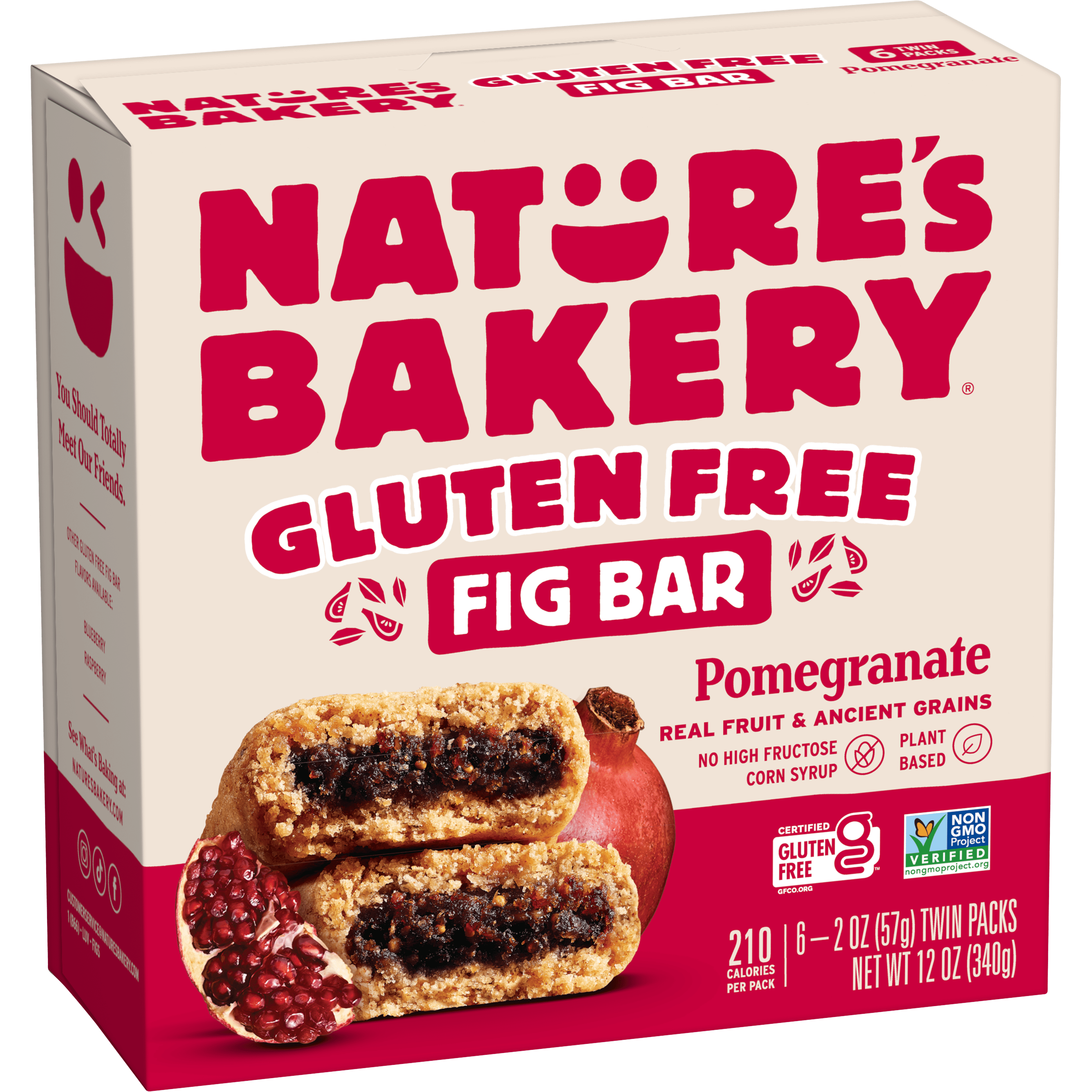 (3 pack) Nature's Bakery Gluten Free Pomegranate Fig Bars, 6 Twin packs, 2 oz Each