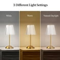 thumbnail image 3 of Bell and Howell Aurora Table Lamp Small Cordless Touch LED Rechargeable Lamp for Bedside Desk Gold, 3 of 7