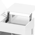thumbnail image 6 of Uforic Lift Top Table with Drawers & LED Lights, High Gloss Coffee Table with Power Outlets, White, 6 of 8
