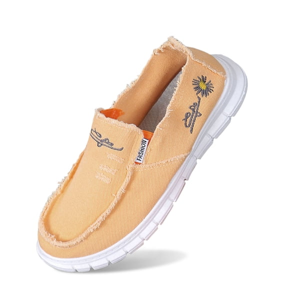 Xiaoxatg Women's Casual Shoes On Sneakers for Outdoor Use Lightweight Comfortable Canvas Design 7.5 Yellow