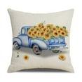thumbnail image 2 of Summer Sunshine Sunflower Pillow Covers Summer Farmhouse Throw Pillow Case Rustic Buffalo Plaids Gnome Floral Decorative Cushion Case for Holiday Indoor Outdoor Sofa Home, Blue 18 x 18 Inch, 2 of 4