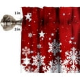 thumbnail image 4 of Christmas Kitchen Curtains and Valances Set Red Floral Snowflake Decoration Kitchen Window Curtains Tier and Valance Curtain Set for Bedroom Living Room 54x18 & 27x24x2, 3 Panel, 4 of 4
