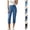 Navy-women denim capris, variant on Stretch Denim Capris for Women Summer Casual Washed Pull on Elastic Waist Skinny Cropped Jean Pants with Pockets Light Blue S