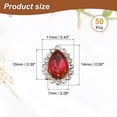 thumbnail image 2 of Uxcell Sew on Rhinestones Tear Drop Crystal Rhinestones Pointback Stone Metal Flatback Red, 2 of 7