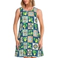 thumbnail image 1 of Balery Lemon and Leaves Vestidos de verano para mujer con estampado: vestido holgado sin mangas, vestido playero informal y cómodo para días calurosos., 1 of 7