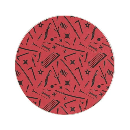 

Circular Drink Coasters Set Sword Puzzle Beautiful Home Decor Diatomite Heat-Resistant Diatomite Protect Table Countertop