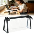 thumbnail image 2 of 1Pc Clear Pencil Pouch with Zipper,Zipper Pouch Bag,Multi-Purpose Zippered Pen Holder Pencil Case,Cosmetic Makeup Bag for Stationery Toiletries Office Organizer,8.58x2.28x4.33 in(Black), 2 of 9