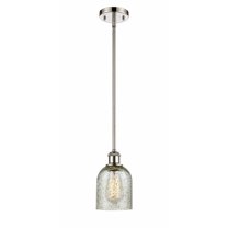516-1S-PN-G259-Innovations Lighting-Caledonia - 1 Light Mini Pendant In Industrial Style-10 Inches Tall and 5 Inches Wide-Polished Nickel Finish-Mica