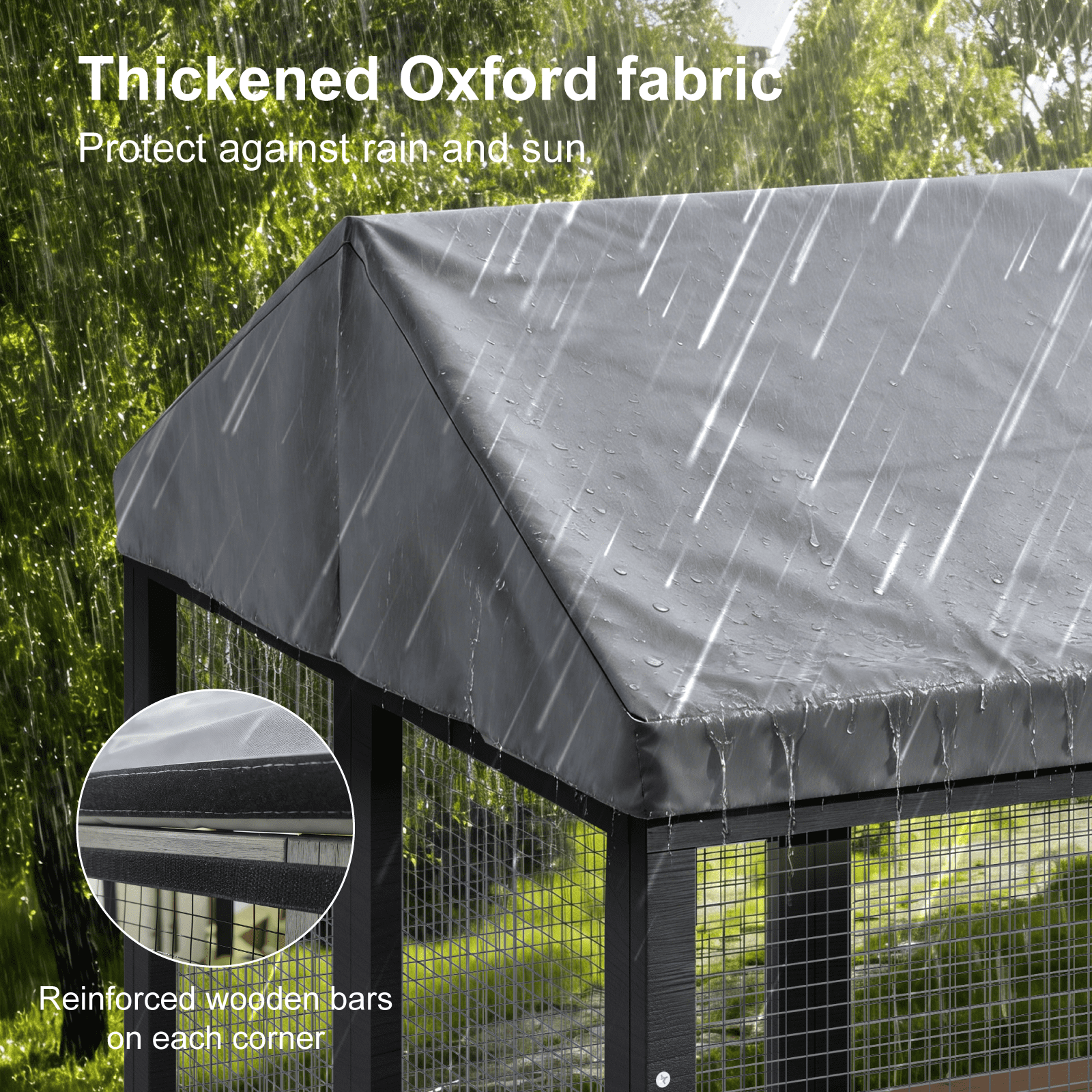 TIMHAKA 71'' Catio Outdoor Cat Enclosure, Large Cat Catio with Window Access, Hammock, 7 Platforms and 2 Resting Box, Black