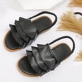 thumbnail image 2 of Kogui Toddler Girl Shoes Sandals Girl's Strappy Slide Flat Sandals Square Open Toe Dressy Dress Sandals Size 11 (Black,Little Kids 11), 2 of 7