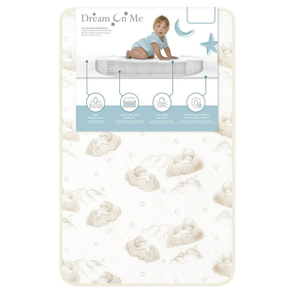 Dream on Me 2-In-1 Breathable 2-Sided Mini/Portable Crib Innerspring Mattress