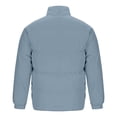 thumbnail image 5 of safuny Winter padded Coats For Men Lightweight Loose Long Sleeve puffer Jackets Zip Up Warm Thermal Fleece Oversized Stylish Parka Hooded Blue M, 5 of 6