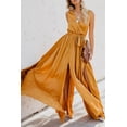 thumbnail image 3 of Women's Surplice Tie Waist Maxi Dress 100% Polyester Flowing Silhouette Elegant Flowy Everyday Occasion Ready Chic, 3 of 15