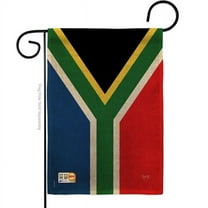 Breeze Decor BD-CY-G-108208-IP-DB-D-US14-BD 13 x 18.5 in. South Africa Burlap Flags of the World Nationality Impressions Decorative Vertical Double Sided Garden Flag