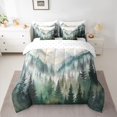 thumbnail image 2 of Manfei Tree Print 7pcs Bedding Comforter Set for Teens Boys Girls,Botanical Theme Queen Bedding Sets Super Cozy,Jungle Plants Queen Sheet Sets,Luxury Bedroom Decor,Reversible, 2 of 8