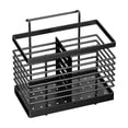 thumbnail image 2 of ZZkhGO Wall-Mounted Chopstick Utensil Drainer Storage Rack, Iron Kitchen Organizer with Removable Tray, Multi-Purpose Hanging Caddy for Home Countertop, Black, 2 of 6