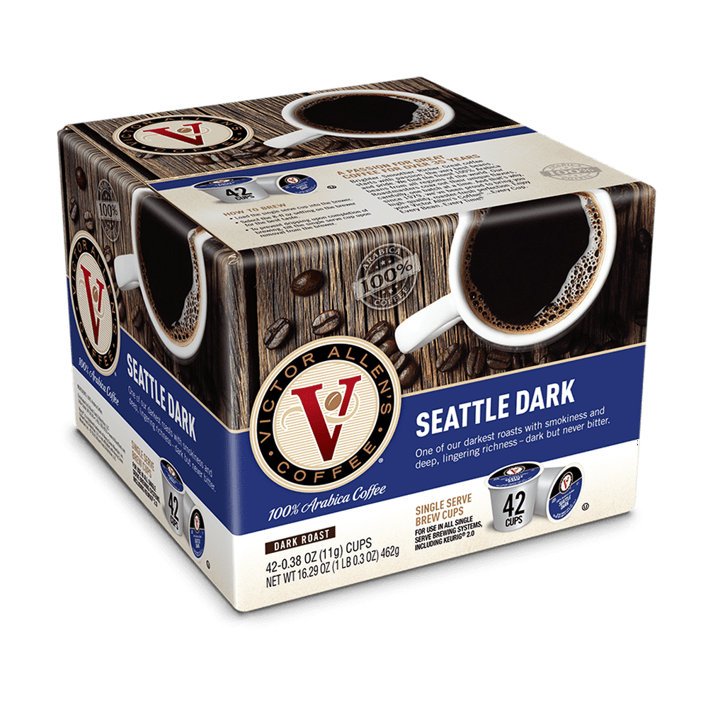 Victor Allen's Coffee Seattle Dark, Dark Roast, Single Serve Coffee