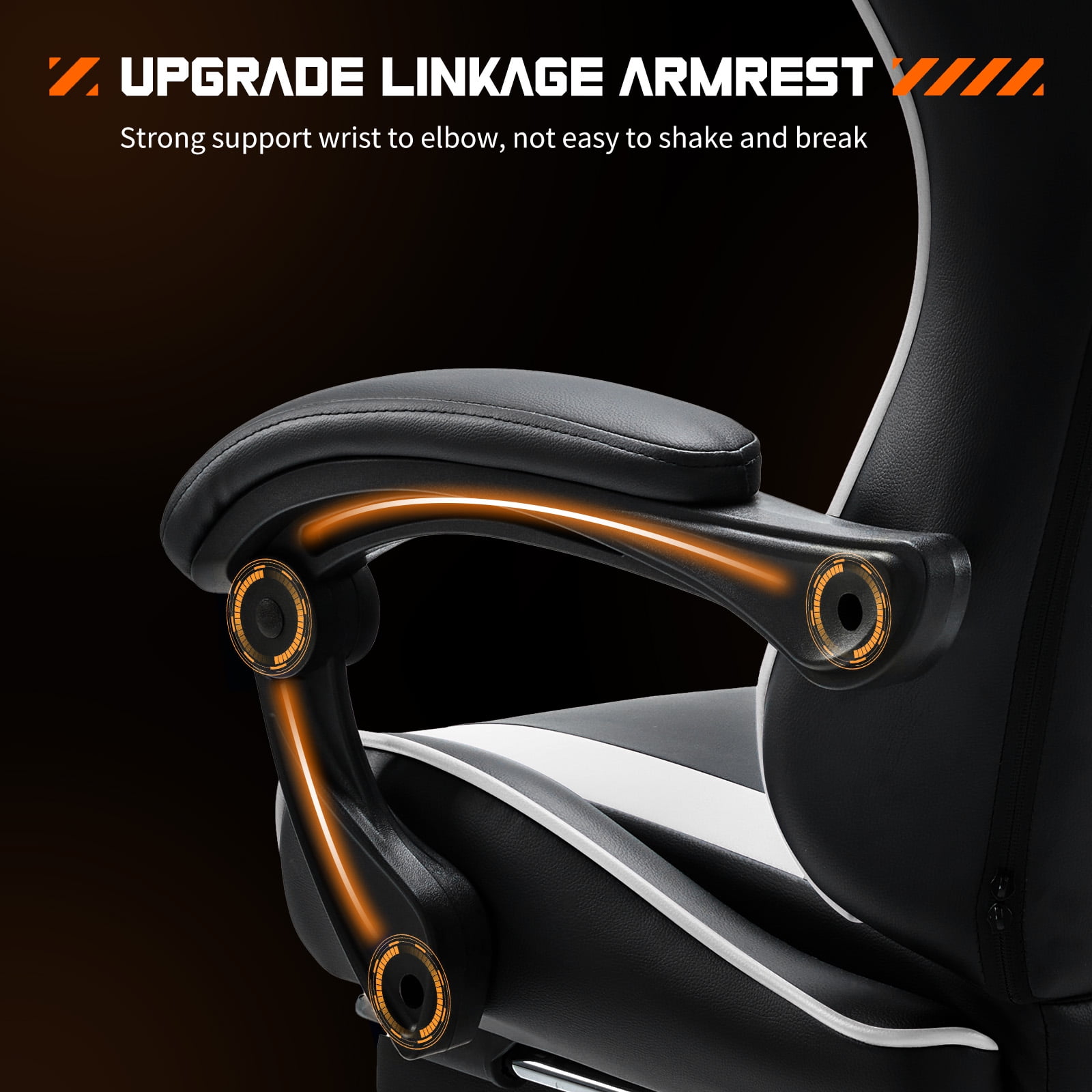 Gaming Chair, Ergonomic Computer Chair with Footrest, Lumbar Support, Headrest, Comfy Seating with thicken cushion, Black