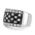 thumbnail image 4 of Versil Sterling Silver Rhodium-plated Black and White Cubic Zirconia Checkerboard Ring by  6, 4 of 5
