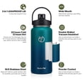 thumbnail image 3 of GEDUX 64 oz Insulated Stainless Steel Water Bottle, Half Gallon Water Bottle with 2-in-1 Chug & Straw Lid and Handle, Leak Proof Wide Mouth Vacuum Tumbler for Gym Travel, 3 of 7