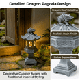 thumbnail image 6 of Asian Zen Solar Pagoda Lantern Statue, Resin Lighted Japanese‑Style Outdoor Decor for Home Garden, 6 of 19