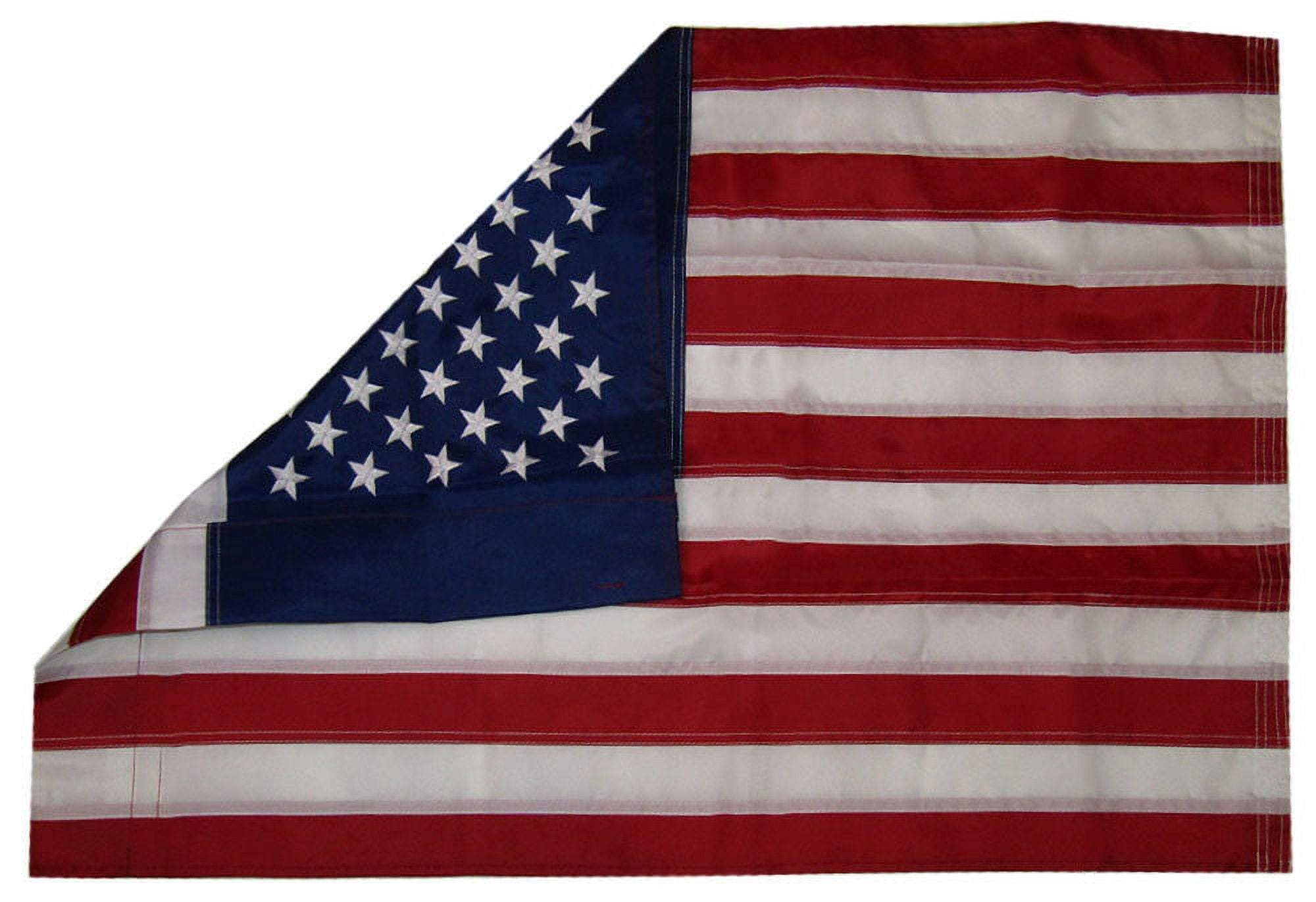 2x3 Ft American Flag Embroidered Nylon USA US Deluxe Stars POLE POCKET SLEEVE