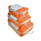 thumbnail image 4 of 3 cubos de compresión para equipaje, organizadores de equipaje portátiles que ahorran espacio, bolsas de viaje, cubos de embalaje para maletas de Naranja con malla, 4 of 8