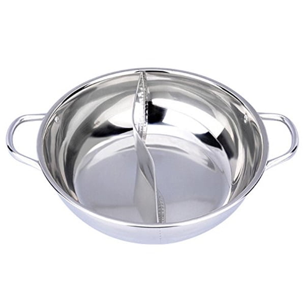 GANAZONO 2Pcs stainless steel griddle hot pot stainless steel pan wok  chafing dish korean pot big pots for cooking large stainless steel pot  cookware