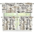 thumbnail image 1 of Rustic Coffee Tool Valance Curtains for Kitchen, Hand Painted Cup Dessert Coffee Beans Grinding Machine Decor Pattern Wood Texture Window Treatments, Drapes for Living Room, 54x18in 1P+27x24in 2P, 1 of 4