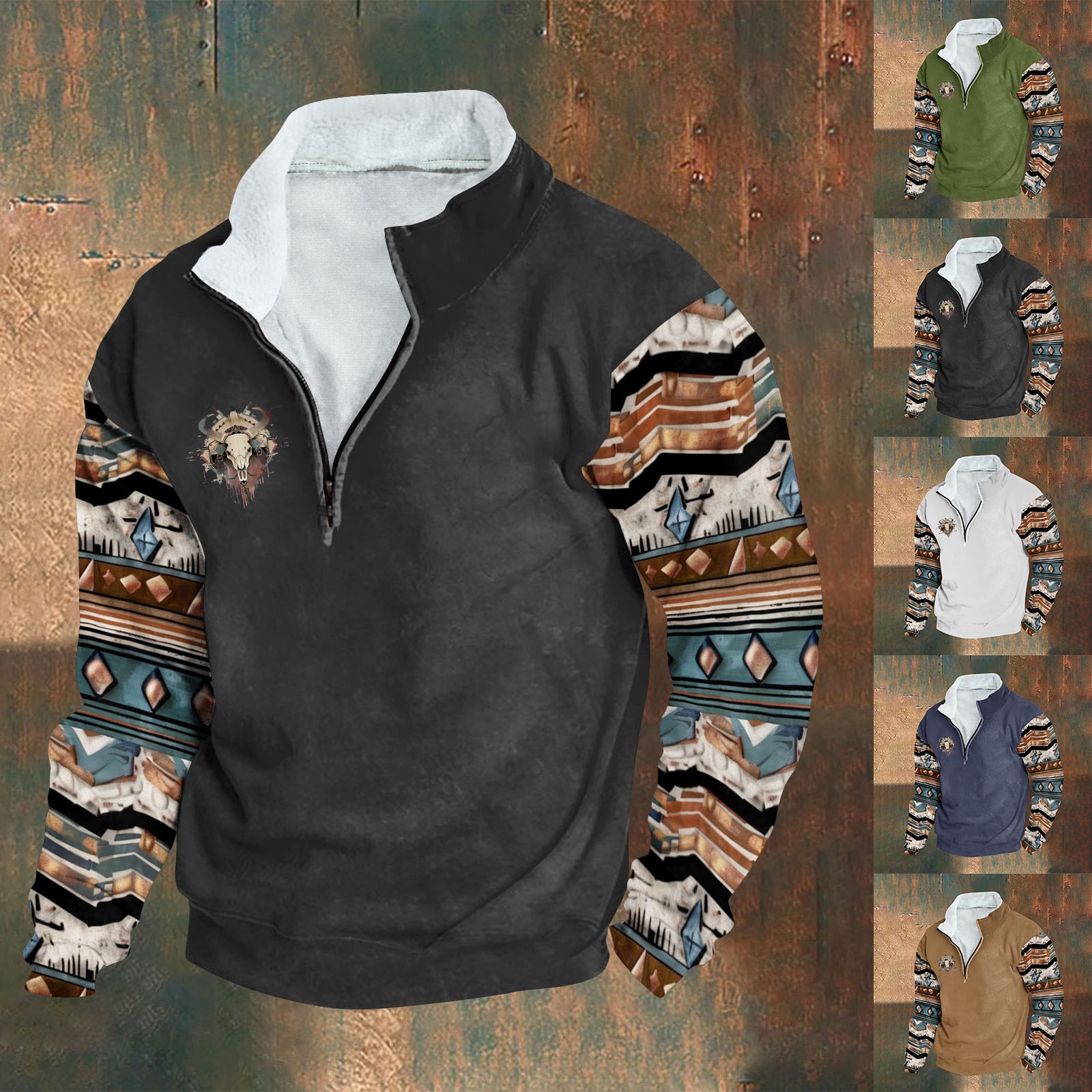 Pull Zippé 1/4 Pour Homme - Col Montant, Coupe Décontractée, Pour Le Sport, La Gym Et Les Loisirs