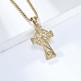 thumbnail image 3 of Celtic Cross Necklace for Men Women, Stainless Steel Irish Knot Cross Pendant, Vintage Celtic Knot Amulet Jewelry Gift, Gold, 3 of 4