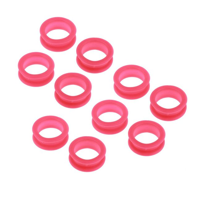 Minnieouse 10x Tijeras de Peluquero Tijeras Anillo de Dedo Empuñaduras Rosa Roja