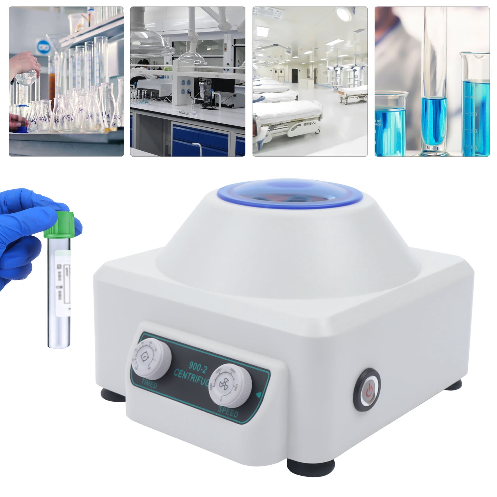 Electric Lab Centrifuge Machine 6x20ml Portable Benchtop 4000rpm Speed Adjustable Timer for Medical, Chemistry, Biochemistry