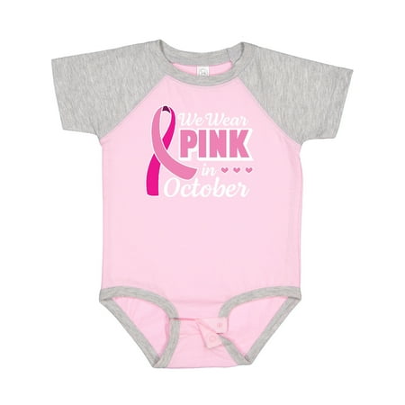

Inktastic Breast Cancer Awareness We Wear Pink in October Gift Baby Girl Bodysuit