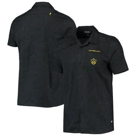 Men s The Wild Collective Black LA Galaxy Abstract Palm Button-Up Shirts