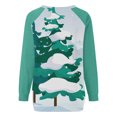 thumbnail image 4 of Chandail en Molleton de Noël pour Femmes 2023 Mode Imprimé de Noël Manches Longues Blouse Col Rond Chandail Décontracté Hauts Chandails en Molleton en Liquidation, 4 of 4