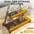 thumbnail image 2 of RTVR Rolling TV Stand for 43-80" Screens, Portable Mobile TV Stand on Wheels with Enhanced Triangular Design Storage Shelves up to 150 lbs, Brown, 2 of 8
