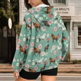 thumbnail image 3 of Uorisanigo Horse Flower Hoodies for Women Sweatshirt with Pocket Lightweight Fall Fashion Long Sleeve Hooded Sweatshirts Oversized Long Sleeve Workout Winter Clothes Size M, 3 of 7
