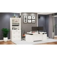 thumbnail image 4 of RoomAndLoft Wood Adjustable Height Sit-Stand Storage Desk & Bookcase in White, 4 of 11