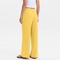 thumbnail image 4 of Linen Pants Women Summer Cotton Linen Stretch Palazzo Slacks Flowy Wide Leg Loose Beach Trouser with Pockets, 4 of 4
