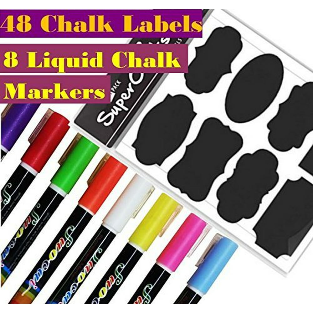 Bundle Pack!! Liquid Chalk Markers 8 Pack With Chalk Board Premium