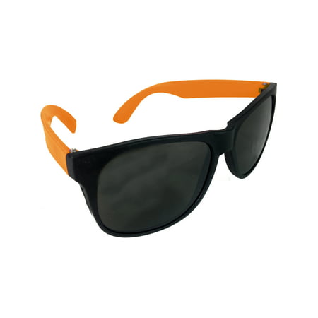 Cheesy Retro 80s Neon Orange & Black Costume Sunglasses