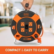 Black + Decker 50ft. Cord Reel 14AWG 4 Outlets