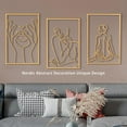 thumbnail image 4 of Naiovety Línea de pintura moderna para decoración, adorno de pared, silueta de dibujo de contorno corporal, adorno de Metal para el hogar, Decoración del hogar Oro Rostro, 4 of 6