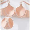 thumbnail image 4 of Fatuov Push Up Wire Bras for Women Solid Color Breathable Everyday Bra for Travel, Supportive Full Coverage Lightly Lined Bra 42D, Beige, 4 of 4