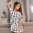 thumbnail image 3 of Logiee Buffalo Plaid Christmas Trees Print Nightgowns for Women,Soft Short-Sleeved Lightweight Sleepwear, Loose Sleepshirts, 3 of 6
