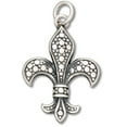 thumbnail image 1 of Sterling Silver 20" Unisex 1.5mm French Heritage Fleur De Lis Pendant Necklace With Circle Designs, 1 of 2