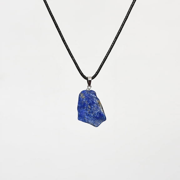 Namzi-b handmade necklace pendant, suitable for both men and women, irregular raw stone pendant necklace (dark blue)