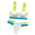 thumbnail image 7 of Elainilye Fashion Bikinis Sets for Women Bikini Patchwork Set Swimsuit Two Piece Filled Bra Swimwear Beachwear,White, 7 of 7