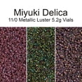 thumbnail image 4 of Miyuki Delica 11/0 Round Beads (5.2g) Dark Bronze Violet AB Metallic Luster DB1014, 4 of 4